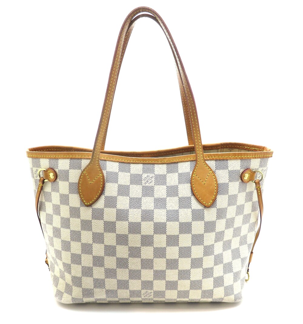 LOUIS VUITTON Neverfull Damier Azur White Tote Bag